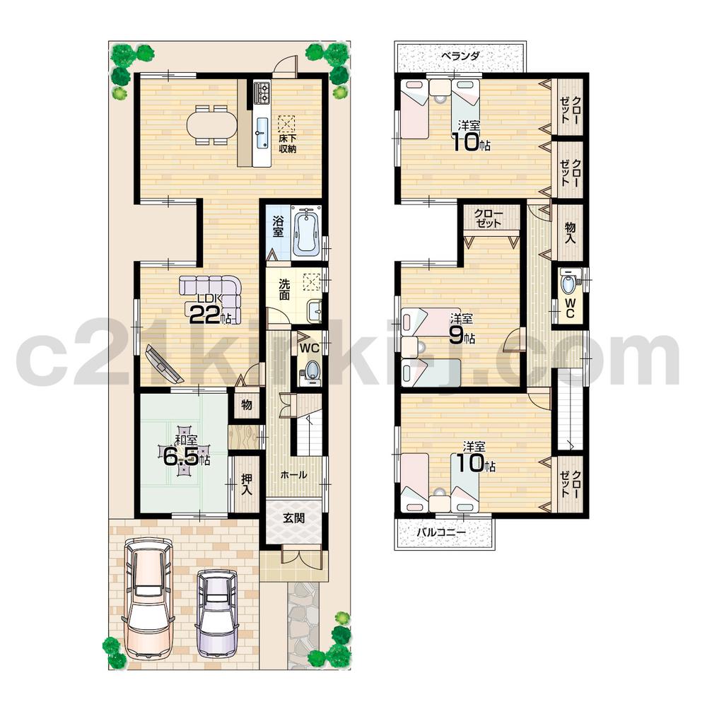 Floor plan. (No. 2 locations), Price 35 million yen, 4LDK, Land area 127.75 sq m , Building area 131.22 sq m