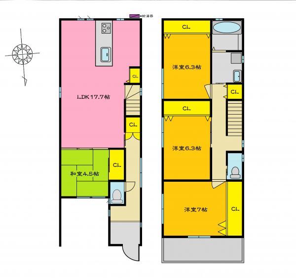Floor plan. 32,800,000 yen, 4LDK, Land area 87.5 sq m , Building area 104.09 sq m floor plan No. 1 destination finalized drawings
