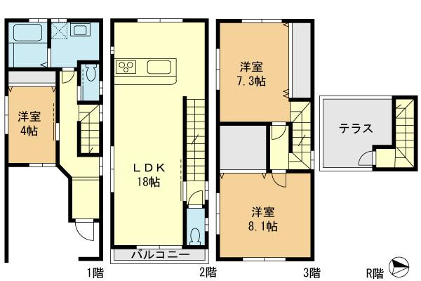 Floor plan. 23.8 million yen, 4LDK, Land area 59.14 sq m , Building area 97.68 sq m