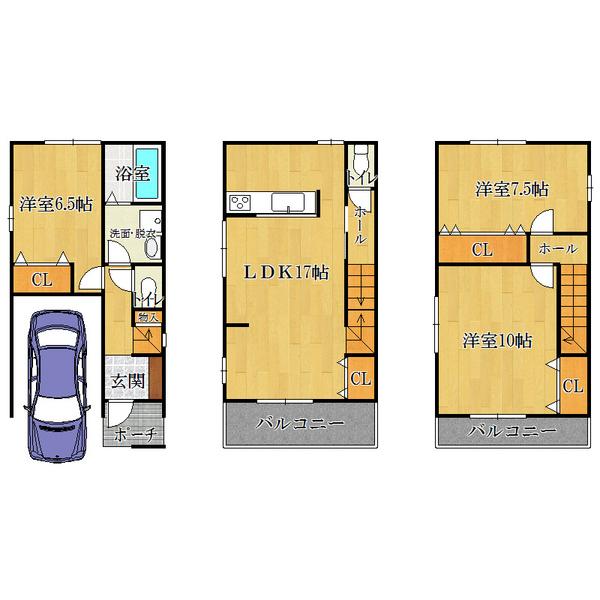 Floor plan. 19,800,000 yen, 3LDK, Land area 66.43 sq m , Building area 107.19 sq m