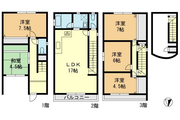 Floor plan. 27,800,000 yen, 5LDK, Land area 67.79 sq m , Building area 118.92 sq m