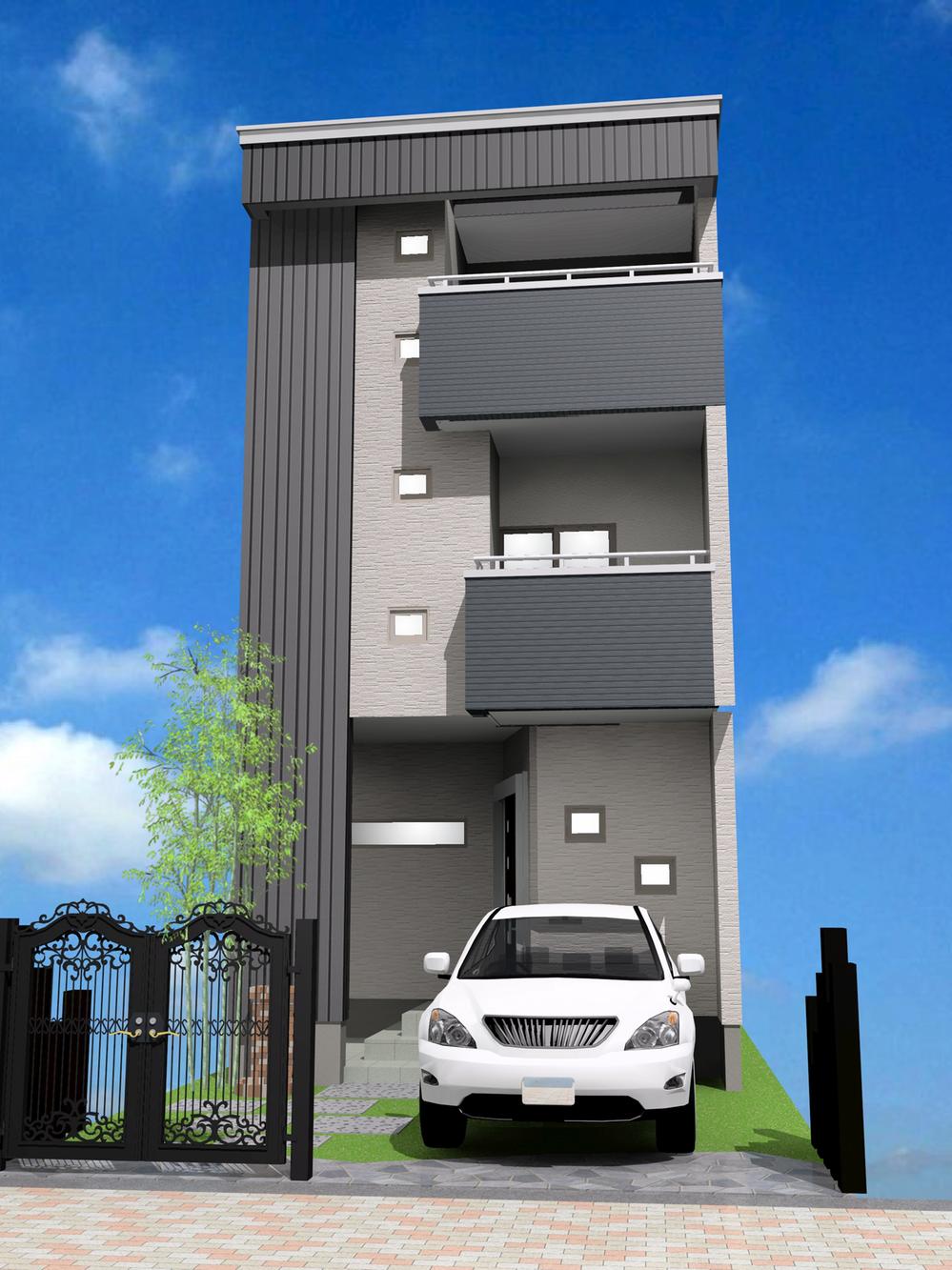Rendering (appearance). 3-story B plan complete image