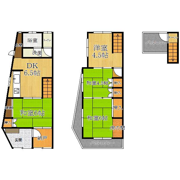 Floor plan. 11.8 million yen, 4DK, Land area 58.93 sq m , Building area 84.55 sq m