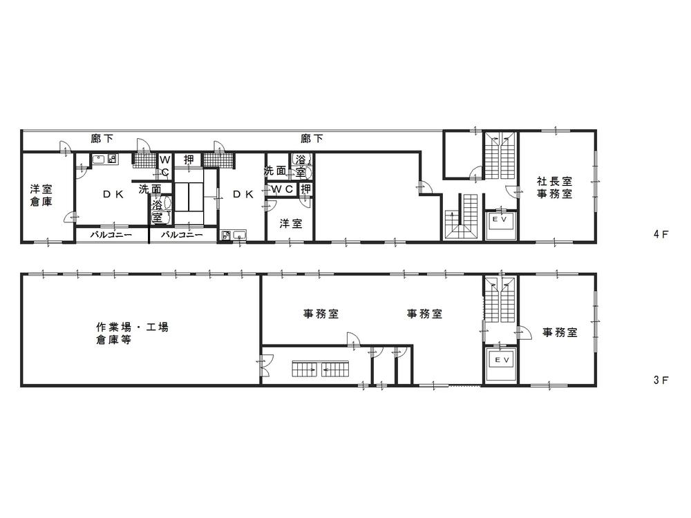 Floor plan. 123 million yen, 6LDDKK + S (storeroom), Land area 330 sq m , Building area 1,015.45 sq m 3 floor ・ 4 floor plan view of the
