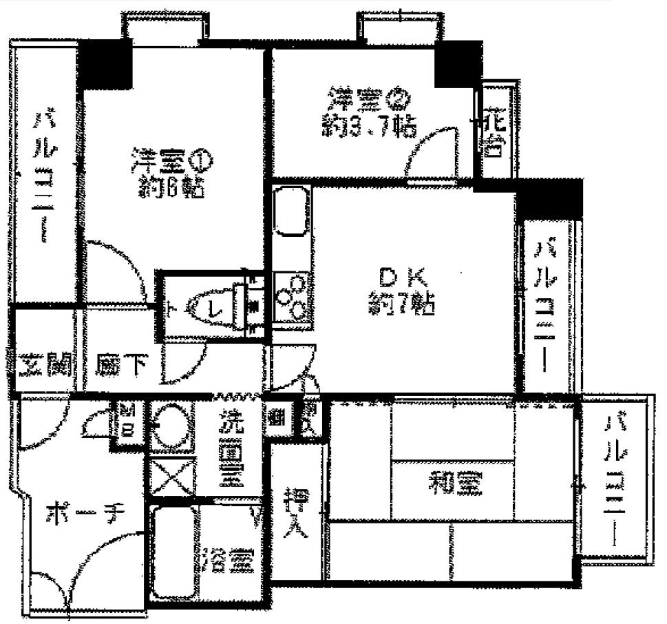 Floor plan. 3DK, Price 13.8 million yen, Occupied area 53.36 sq m , Balcony area 9.41 sq m
