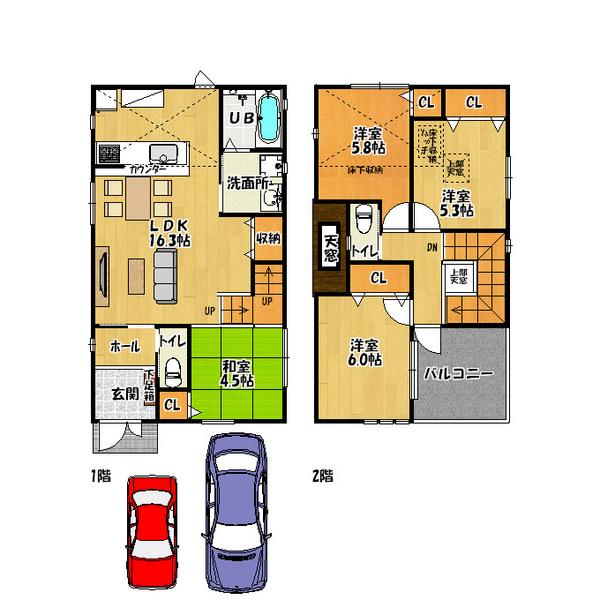 Floor plan. 31,800,000 yen, 4LDK, Land area 99.85 sq m , Building area 99.63 sq m