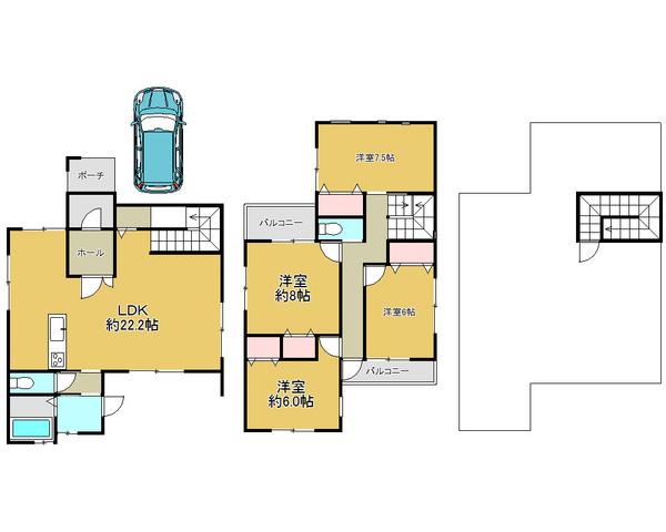 Floor plan. 36,900,000 yen, 4LDK, Land area 139.69 sq m , Building area 118.66 sq m all room 6 tatami mats or more, Spacious living space with storage space ☆