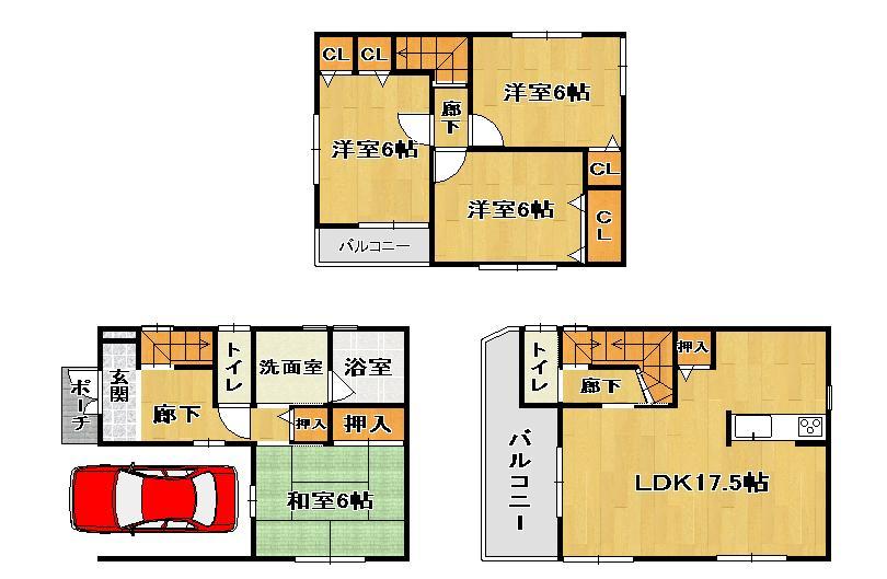 Floor plan. (No. 1 point), Price 30,800,000 yen, 4LK, Land area 64.8 sq m , Building area 113.68 sq m