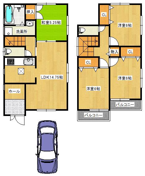 Floor plan. 30,800,000 yen, 4LDK, Land area 112.32 sq m , Building area 92.34 sq m   ◆ Floor plan