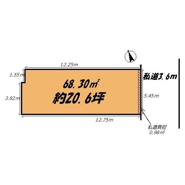 Compartment figure. Land price 21.3 million yen, Land area 68.3 sq m