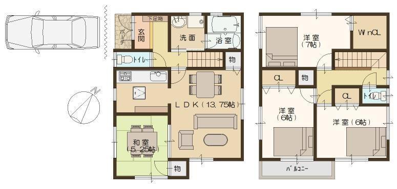 Floor plan. 32,800,000 yen, 4LDK, Land area 91.16 sq m , Building area 92.34 sq m floor plan