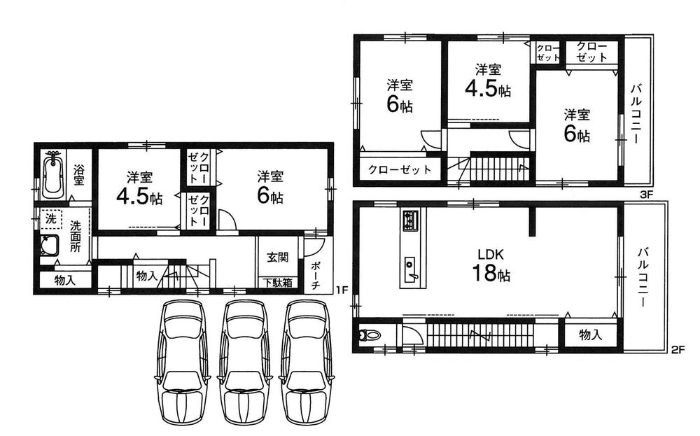 Floor plan. (C No. land), Price 35,800,000 yen, 5LDK, Land area 102.6 sq m , Building area 114.24 sq m