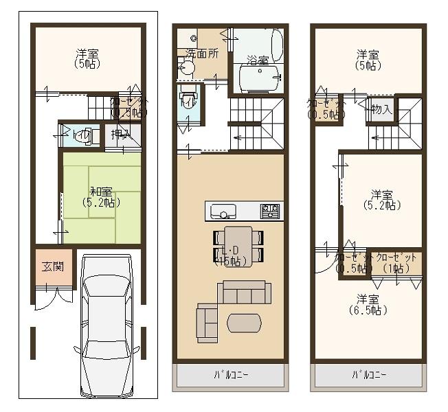 Floor plan. 29,800,000 yen, 5LDK, Land area 55 sq m , Building area 110 sq m