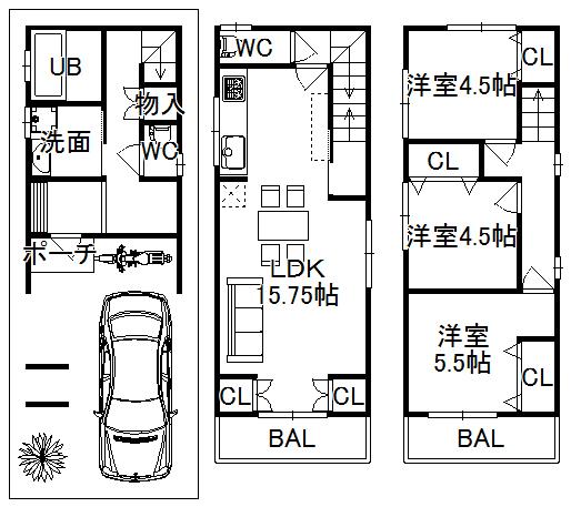 Floor plan. 23.8 million yen, 3LDK, Land area 59.85 sq m , Building area 82.62 sq m