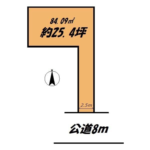 Compartment figure. Land price 23.5 million yen, Land area 84.09 sq m also stop is likely the two vehicles. 