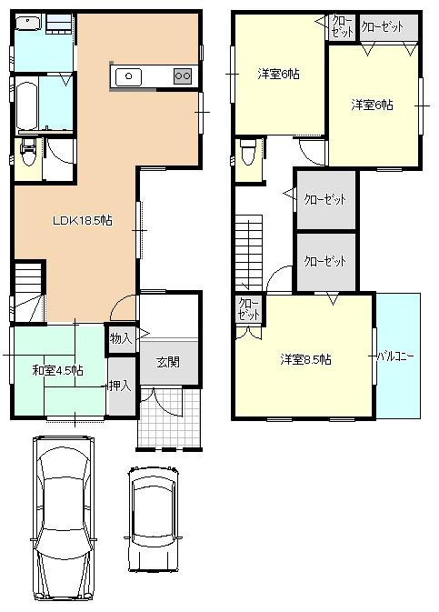 Floor plan. 47,800,000 yen, 4LDK, Land area 117.9 sq m , Building area 109.69 sq m