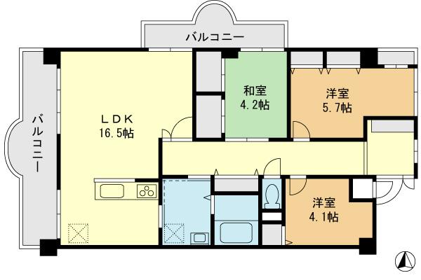 Floor plan. 4LDK, Price 22,900,000 yen, Occupied area 95.32 sq m , Balcony area 16.54 sq m