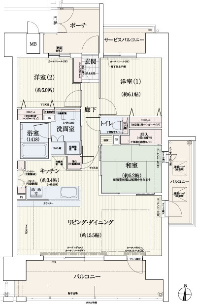 Floor: 3LDK, occupied area: 75.75 sq m, Price: 38.1 million yen