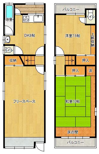 Floor plan. 13.8 million yen, 3DK, Land area 51.74 sq m , Building area 55.68 sq m 1 floor free space applications and versatile, Store ・ You can change to the office and parking