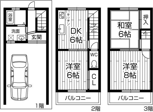 Floor plan. 14.8 million yen, 3DK, Land area 30.27 sq m , Building area 71.74 sq m