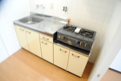 Kitchen. It comes with a two-necked gas stove