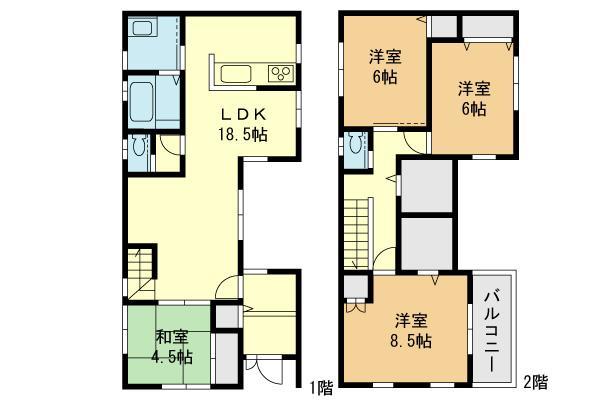 Floor plan. 44,800,000 yen, 4LDK, Land area 117.9 sq m , Building area 109.3 sq m