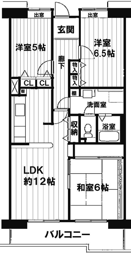Floor plan. 3LDK, Price 16.8 million yen, Occupied area 74.82 sq m , Balcony area 9.46 sq m