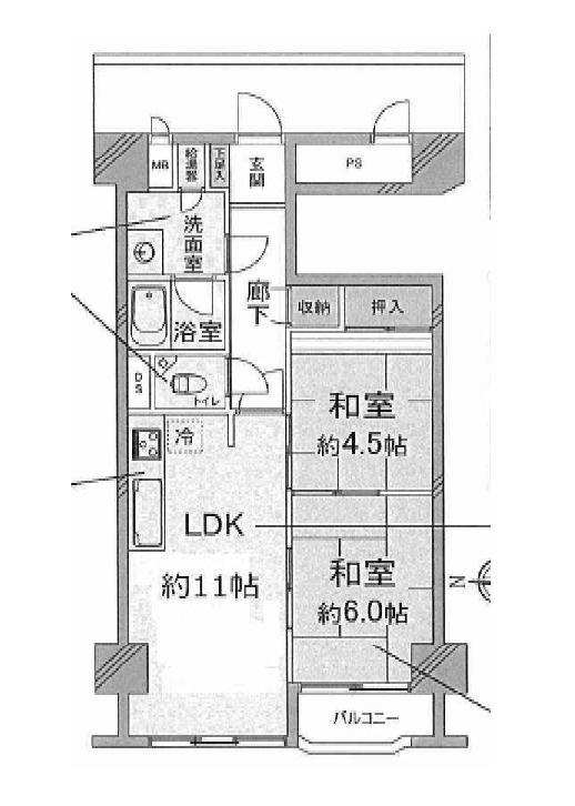 Floor plan. 2LDK, Price 10.8 million yen, Footprint 54.3 sq m , Balcony area 3.01 sq m