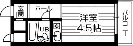 Floor plan. Price 3.8 million yen, Footprint 13 sq m , Balcony area 3.6 sq m