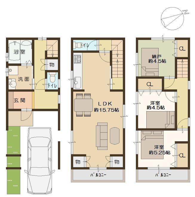 Floor plan. 23.8 million yen, 2LDK + S (storeroom), Land area 59.85 sq m , Building area 82.62 sq m floor plan