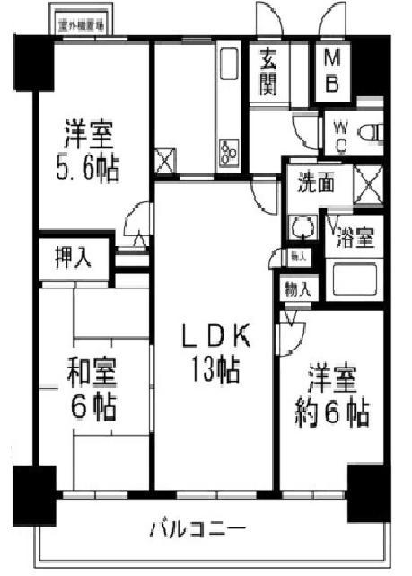 Floor plan. 3LDK, Price 18,800,000 yen, Occupied area 63.17 sq m , Balcony area 9.72 sq m