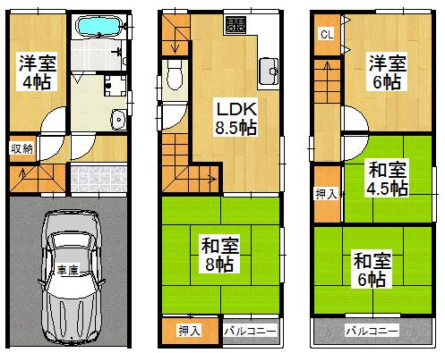 Floor plan. 17.8 million yen, 5DK, Land area 47.32 sq m , Building area 96.26 sq m