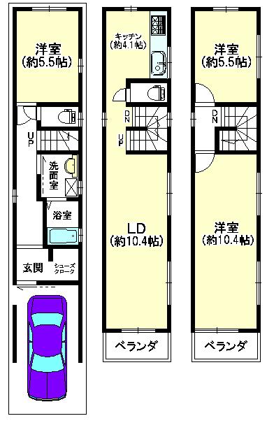 Building plan example (floor plan). Building plan example Building price 15 million yen, Building area 94.11 sq m