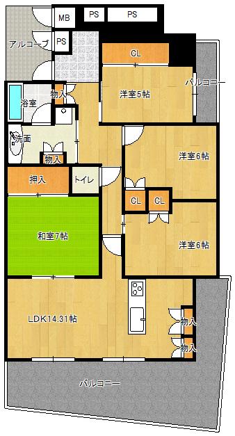 Other. Spacious 4LDK in the southeast angle room! There is also a spacious balcony space!