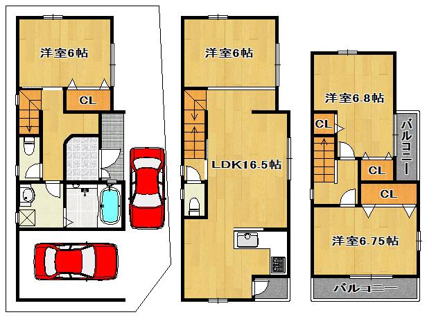 Floor plan. 33,800,000 yen, 4LDK, Land area 80.93 sq m , Building area 99.83 sq m