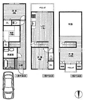 Floor plan. 25,800,000 yen, 4LDK, Land area 84.84 sq m , Building area 90.72 sq m