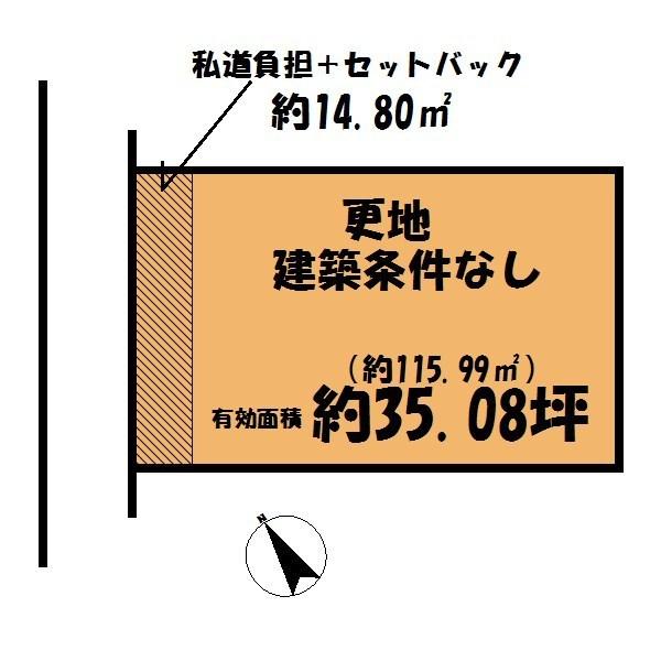 Compartment figure. Land price 14.8 million yen, Land area 130.8 sq m effective about 35 square meters. 