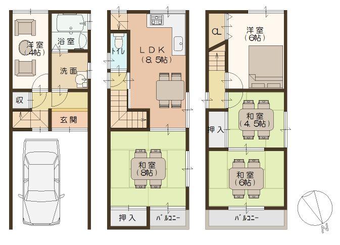 Floor plan. 17.8 million yen, 5DK, Land area 47.32 sq m , Building area 96.26 sq m floor plan
