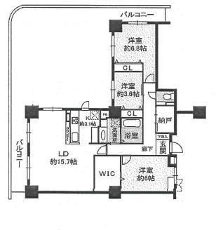 Floor plan. 3LDK, Price 57,800,000 yen, Occupied area 87.89 sq m , Is a floor plan of the balcony area 70.73 sq m 3LDK + S