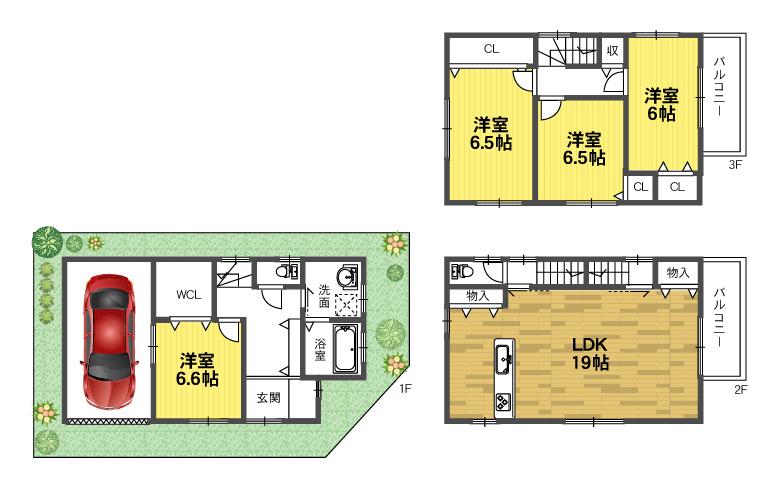 Floor plan. (G No. land), Price 35,800,000 yen, 4LDK, Land area 60 sq m , Building area 121.1 sq m