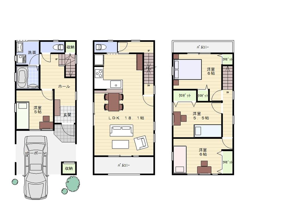 Floor plan. 36,800,000 yen, 4LDK, Land area 59.01 sq m , Building area 101.57 sq m Floor Plan (image)