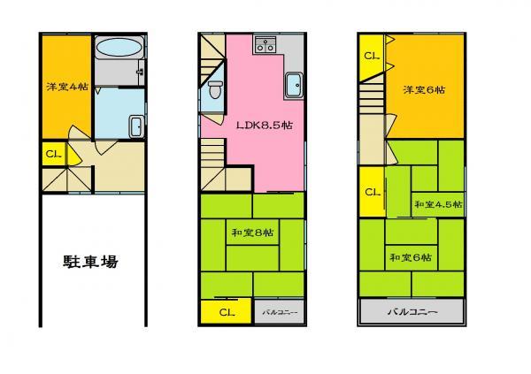 Floor plan. 17.8 million yen, 5DK, Land area 47.32 sq m , Building area 96.26 sq m 5DK
