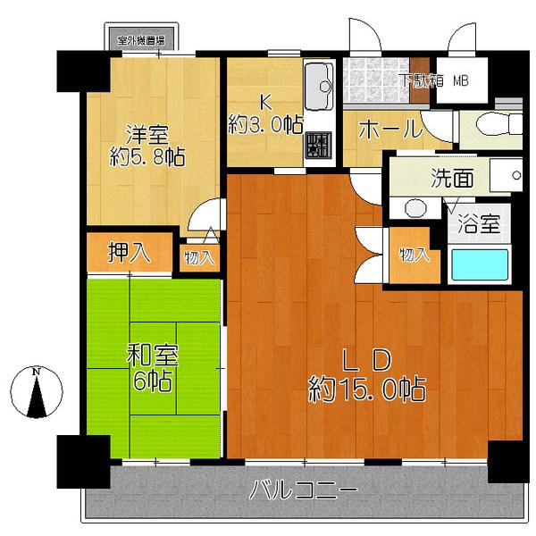 Floor plan. 1LDK+S, Price 21,800,000 yen, Occupied area 63.17 sq m , Balcony area 9.72 sq m