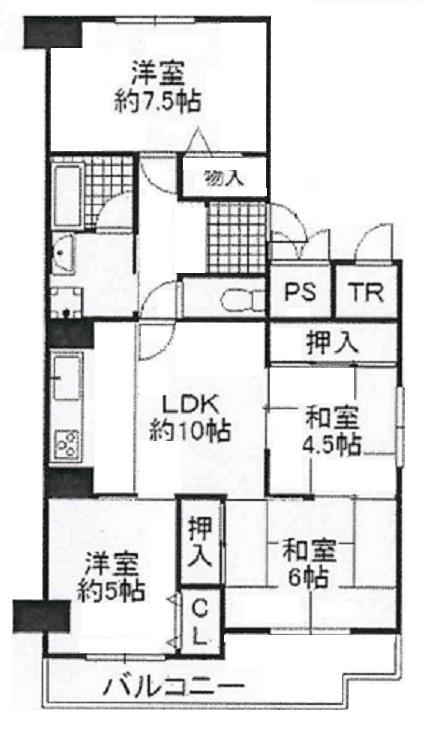 Floor plan. 4LDK, Price 19.3 million yen, Occupied area 72.56 sq m , Balcony area 7.74 sq m