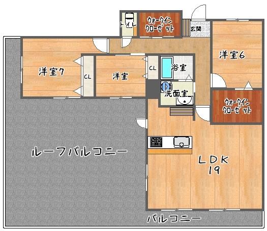 Floor plan. 4LDK, Price 52,800,000 yen, Occupied area 87.89 sq m , Balcony area 70.73 sq m