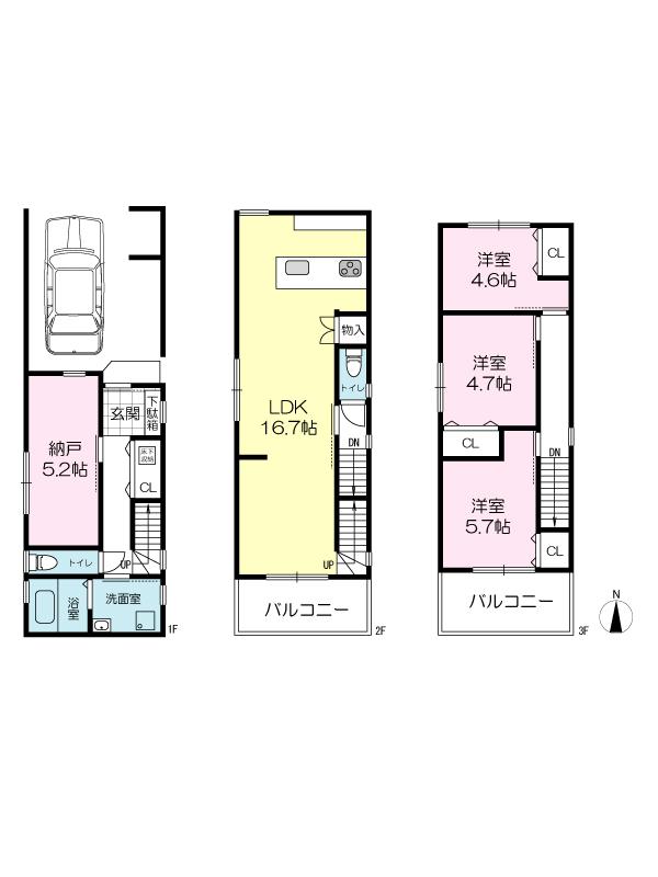 Floor plan. 29,800,000 yen, 3LDK + S (storeroom), Land area 59.53 sq m , Building area 100.66 sq m 3LDK + S. I could live and relaxed even in family. 