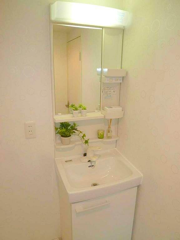 Wash basin, toilet.  [Bathroom vanity] It had made