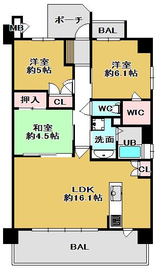 Floor plan. 3LDK, Price 25,800,000 yen, Occupied area 70.81 sq m , Balcony area 12.49 sq m