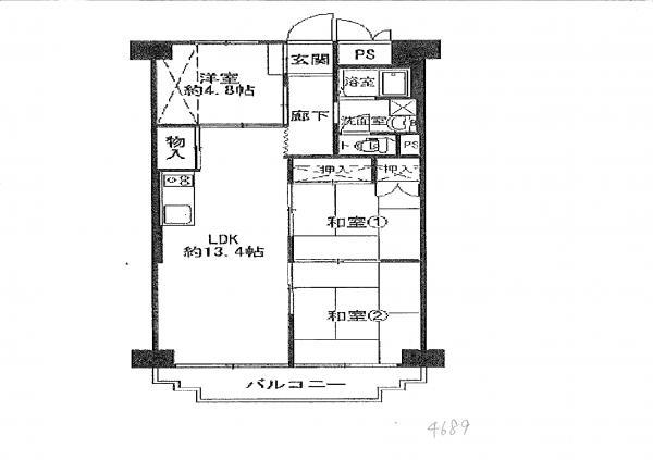 Floor plan. 3LDK, Price 13.8 million yen, Occupied area 60.78 sq m , Balcony area 6.13 sq m 3LDK room is very beautiful