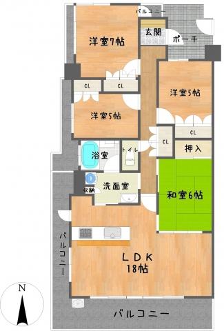 Floor plan. 4LDK, Price 36,900,000 yen, Occupied area 92.24 sq m , Balcony area 20.68 sq m